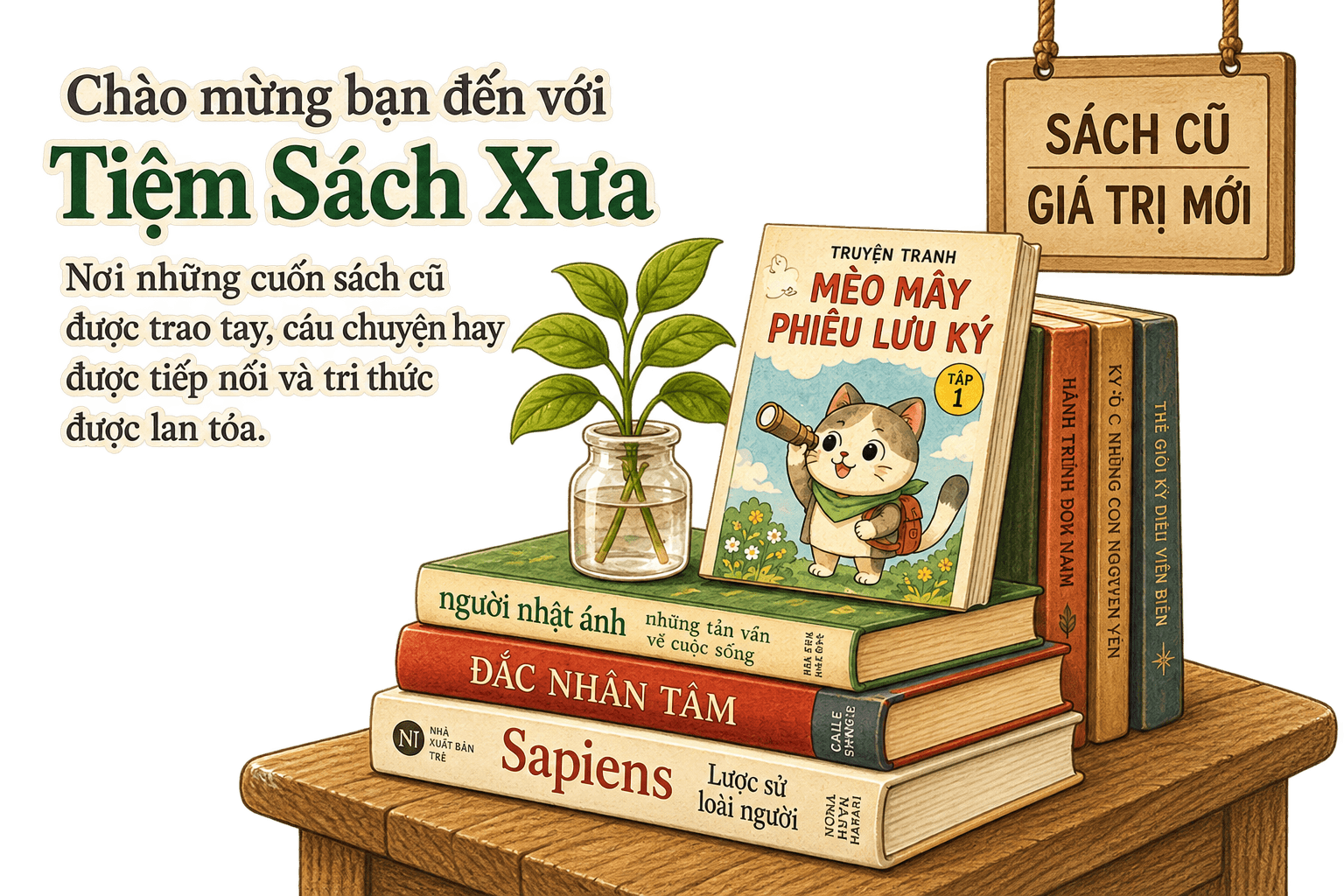 Chào mừng bạn đến với Tiệm Sách Xưa